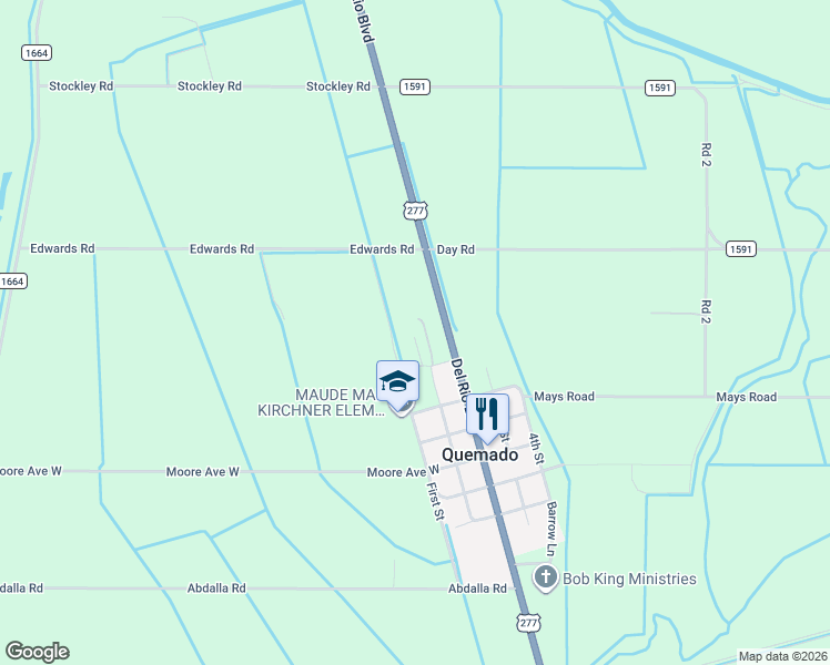 map of restaurants, bars, coffee shops, grocery stores, and more near 759 McDavid Road in Quemado
