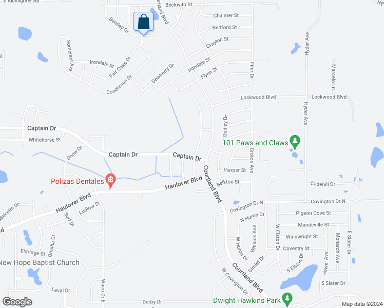 map of restaurants, bars, coffee shops, grocery stores, and more near 3104 Utah Drive in Deltona