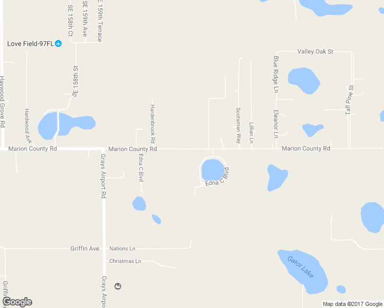 map of restaurants, bars, coffee shops, grocery stores, and more near 4432 Marion County Road in Weirsdale