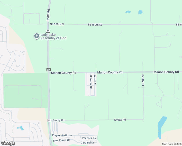 map of restaurants, bars, coffee shops, grocery stores, and more near 1920 Marion County Road in Weirsdale