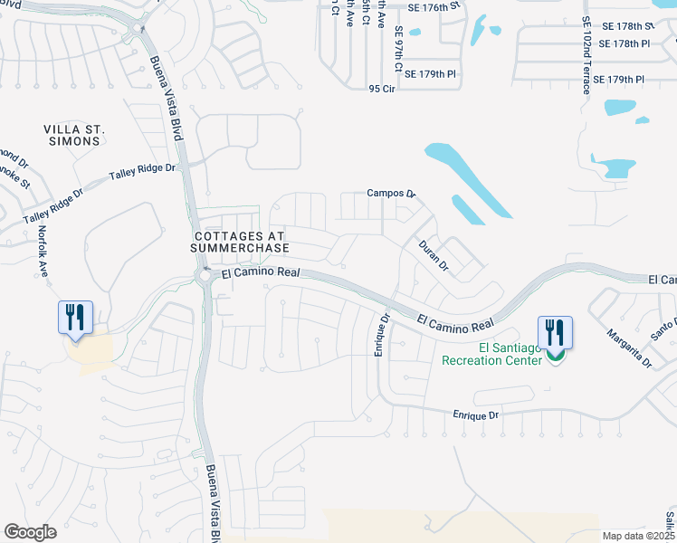 map of restaurants, bars, coffee shops, grocery stores, and more near 1607 Alhambra Way in The Villages