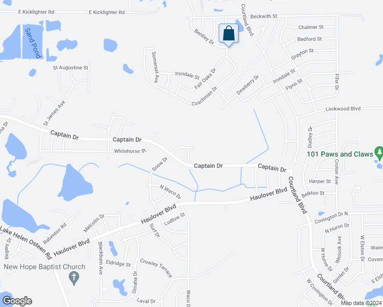 map of restaurants, bars, coffee shops, grocery stores, and more near 3151 Tiburon Lane in Deltona