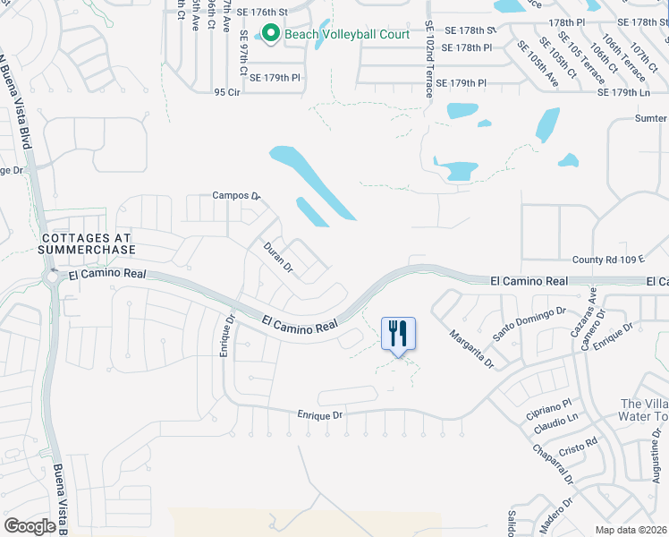 map of restaurants, bars, coffee shops, grocery stores, and more near 1602 Duran Drive in The Villages