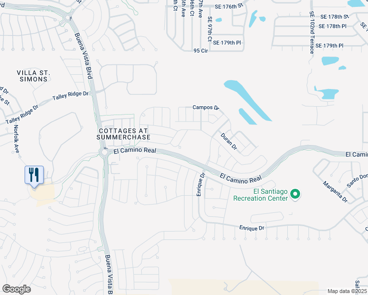 map of restaurants, bars, coffee shops, grocery stores, and more near 1607 Alhambra Way in The Villages