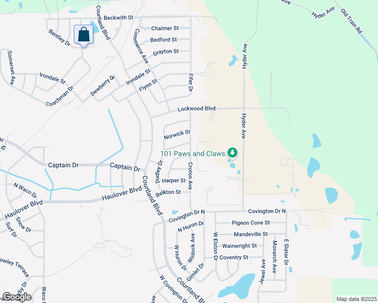 map of restaurants, bars, coffee shops, grocery stores, and more near 3252 Croton Avenue in Deltona