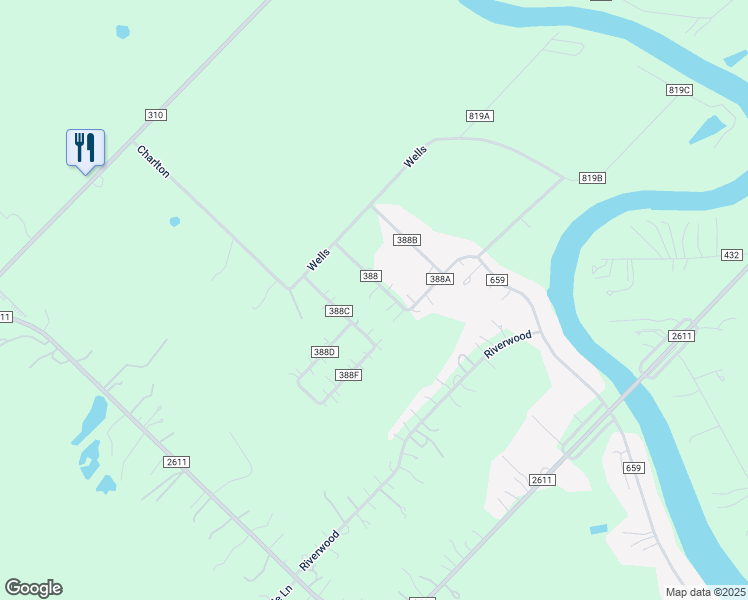 map of restaurants, bars, coffee shops, grocery stores, and more near 729 County Road 388 in Brazoria