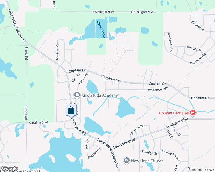 map of restaurants, bars, coffee shops, grocery stores, and more near 3167 Saint James Avenue in Deltona