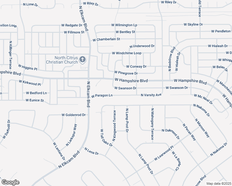 map of restaurants, bars, coffee shops, grocery stores, and more near 2406 West Swanson Drive in Citrus Springs