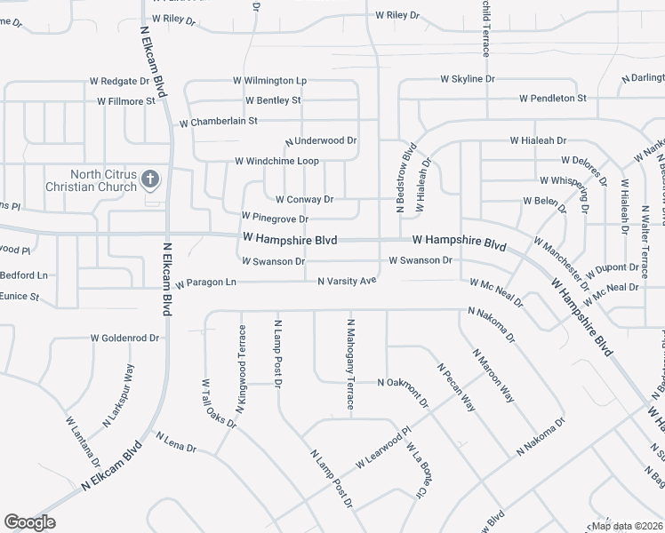 map of restaurants, bars, coffee shops, grocery stores, and more near 2128 West Swanson Drive in Citrus Springs