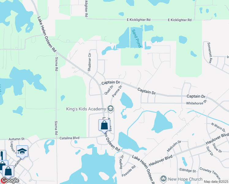 map of restaurants, bars, coffee shops, grocery stores, and more near 3208 Parma Drive in Deltona