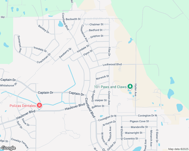 map of restaurants, bars, coffee shops, grocery stores, and more near 3208 Dudley Drive in Deltona
