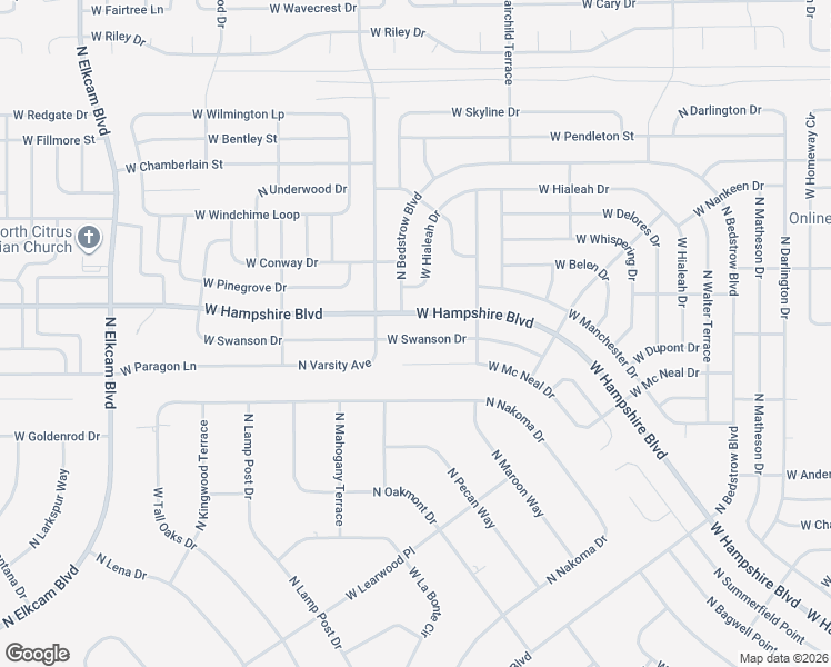map of restaurants, bars, coffee shops, grocery stores, and more near 1842 West Swanson Drive in Citrus Springs