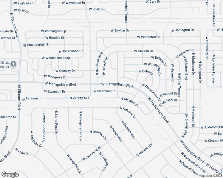 map of restaurants, bars, coffee shops, grocery stores, and more near 1762 West Swanson Drive in Citrus Springs
