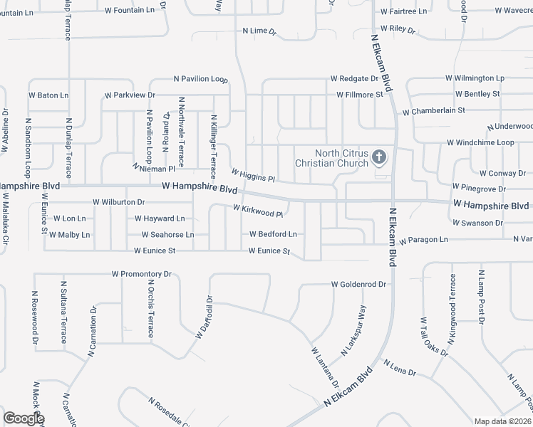 map of restaurants, bars, coffee shops, grocery stores, and more near 3027 West Bedford Lane in Citrus Springs