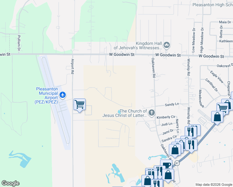 map of restaurants, bars, coffee shops, grocery stores, and more near 1760 Vista View Drive in Pleasanton