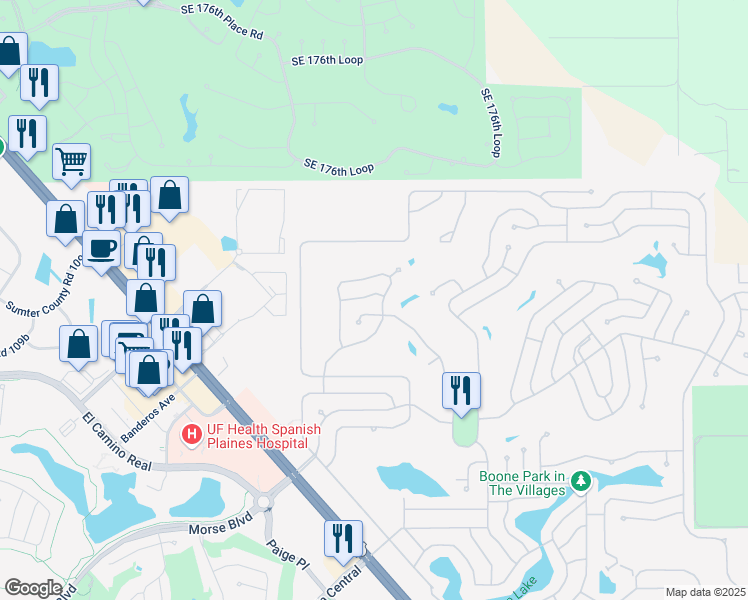 map of restaurants, bars, coffee shops, grocery stores, and more near 1107 Lintz Lane in Lady Lake