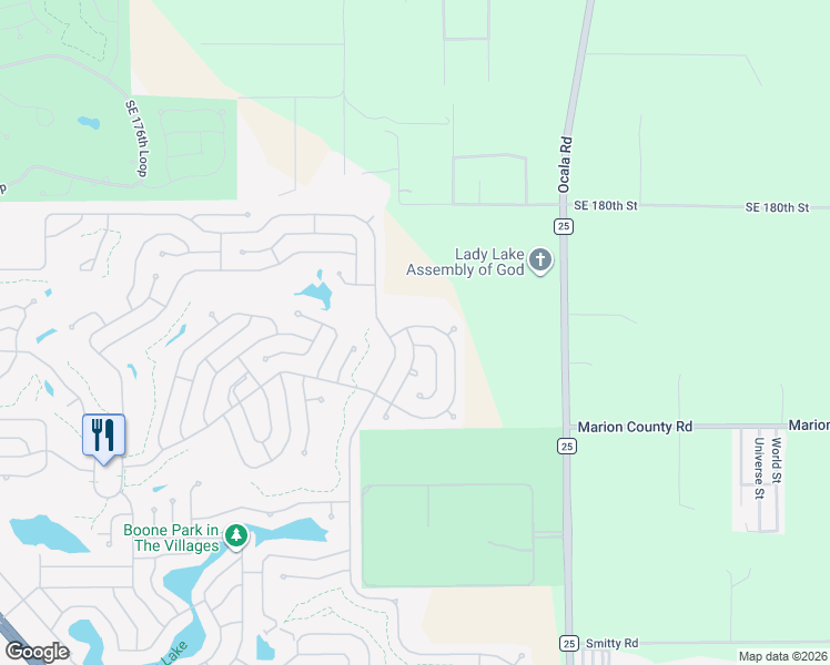 map of restaurants, bars, coffee shops, grocery stores, and more near 516 Saint Andrews Boulevard in Lady Lake