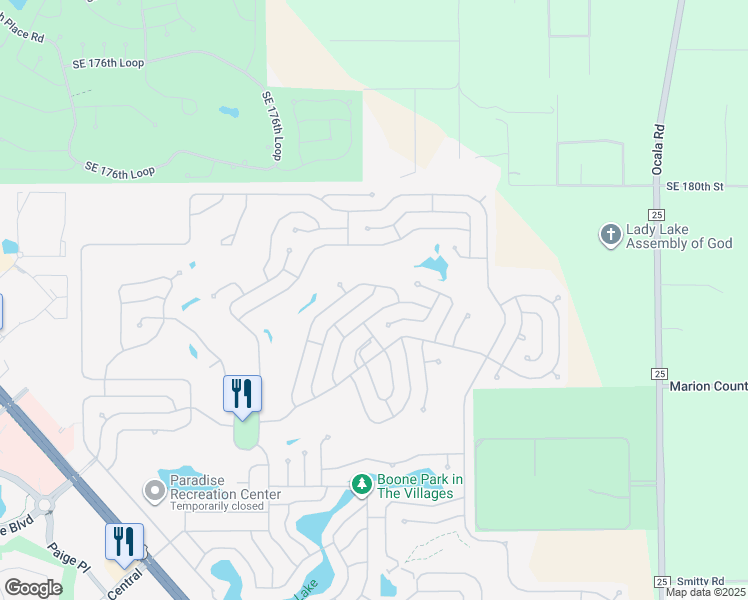 map of restaurants, bars, coffee shops, grocery stores, and more near 1729 Hilton Head Boulevard in Lady Lake
