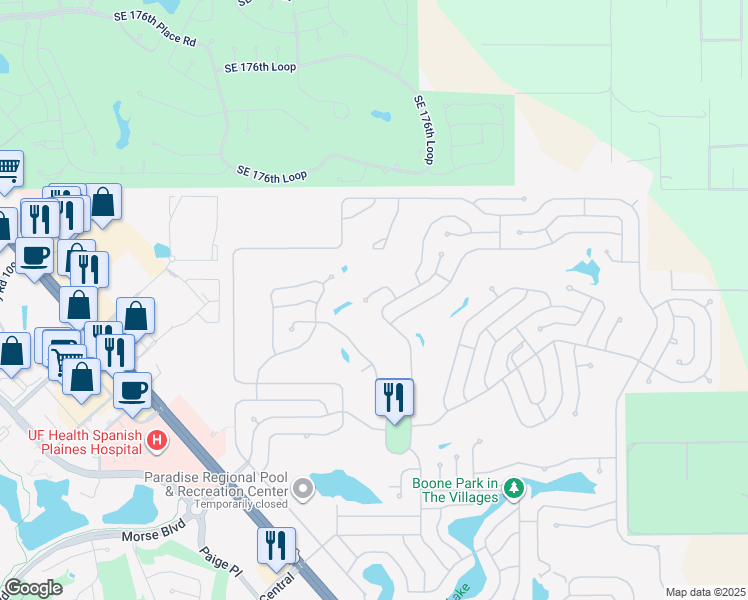 map of restaurants, bars, coffee shops, grocery stores, and more near 1710 Lilly Lane in Lady Lake