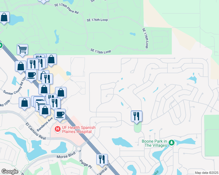 map of restaurants, bars, coffee shops, grocery stores, and more near 1107 Lintz Lane in Lady Lake