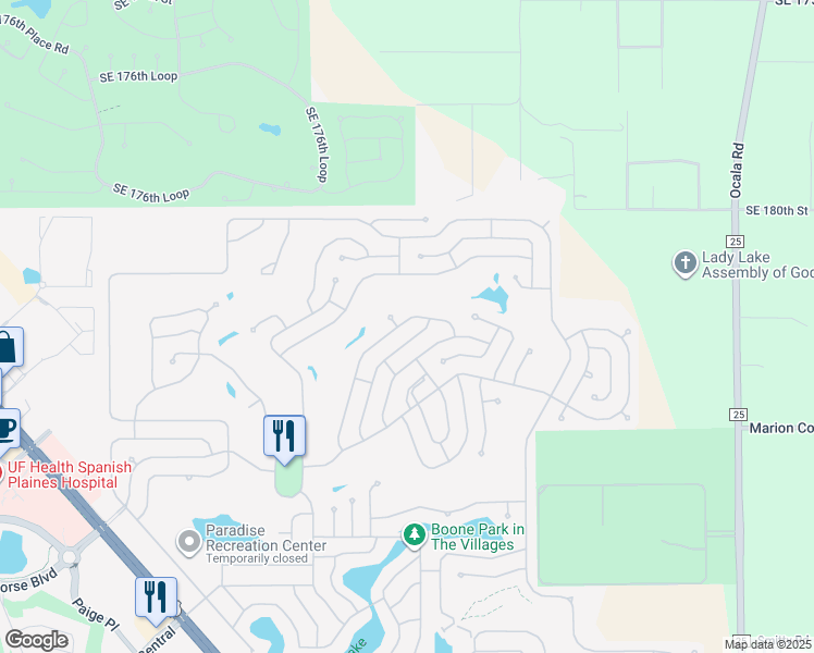 map of restaurants, bars, coffee shops, grocery stores, and more near 1729 Hilton Head Boulevard in Lady Lake