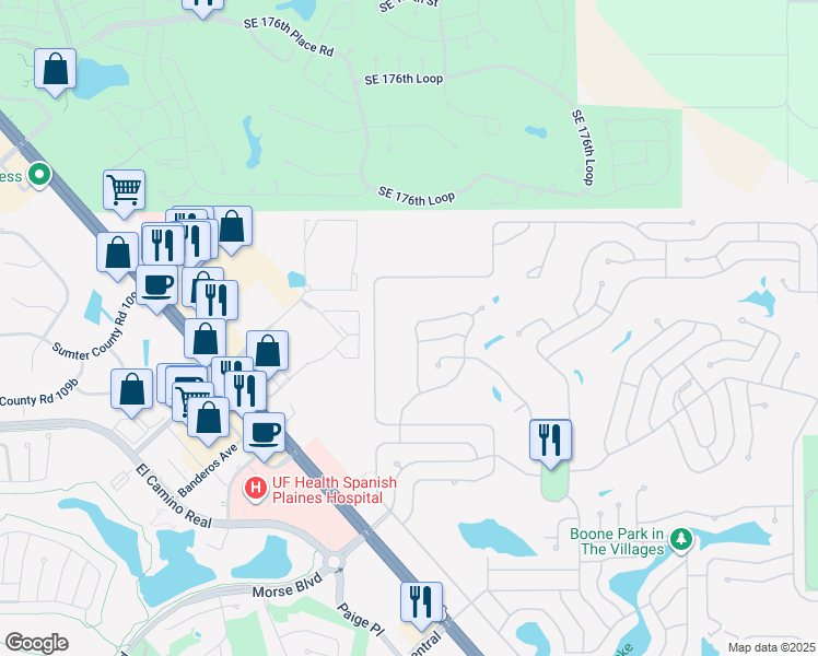 map of restaurants, bars, coffee shops, grocery stores, and more near 1753 Lauren Lane in Lady Lake