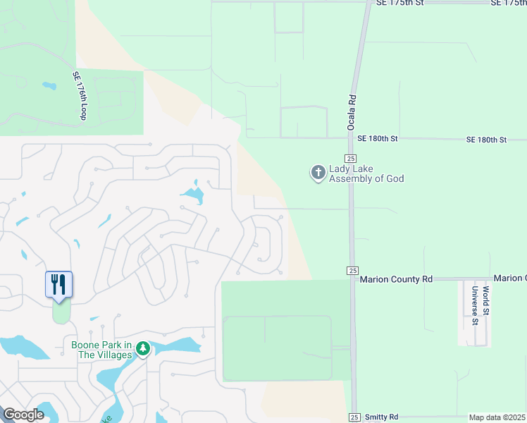 map of restaurants, bars, coffee shops, grocery stores, and more near 516 Saint Andrews Boulevard in Lady Lake