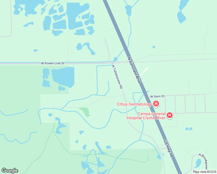 map of restaurants, bars, coffee shops, grocery stores, and more near 6550 North Tallahassee Road in Crystal River