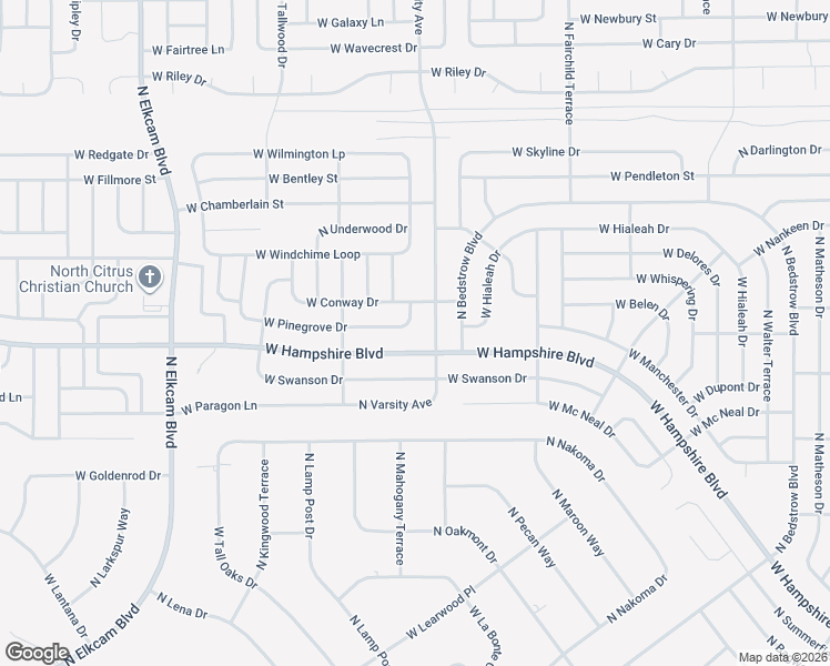 map of restaurants, bars, coffee shops, grocery stores, and more near 2060 West Pinegrove Drive in Citrus Springs