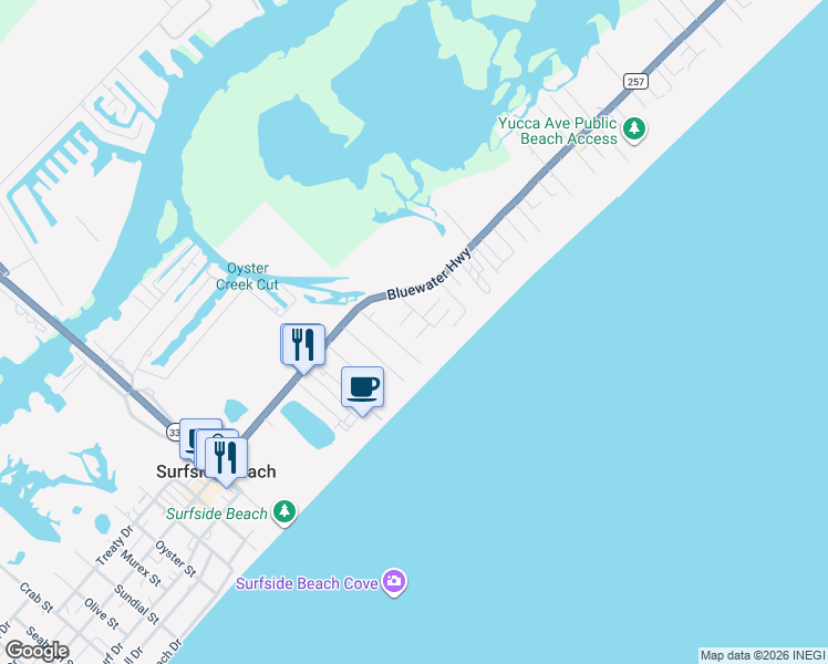 map of restaurants, bars, coffee shops, grocery stores, and more near 202 Coral Court in Freeport