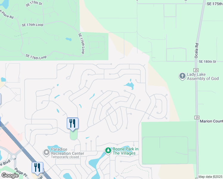 map of restaurants, bars, coffee shops, grocery stores, and more near 1729 Hilton Head Boulevard in Lady Lake