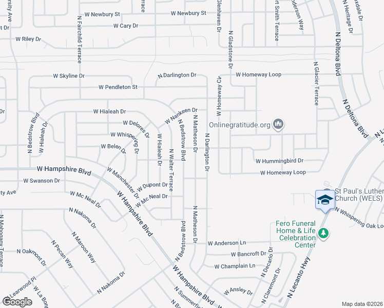 map of restaurants, bars, coffee shops, grocery stores, and more near 6343 North Bedstrow Boulevard in Citrus Springs