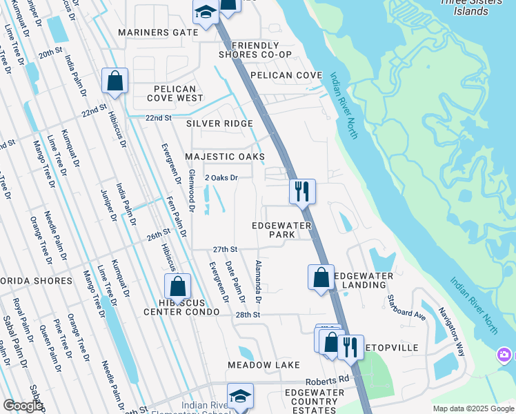 map of restaurants, bars, coffee shops, grocery stores, and more near 141 Joseph Dr in Edgewater
