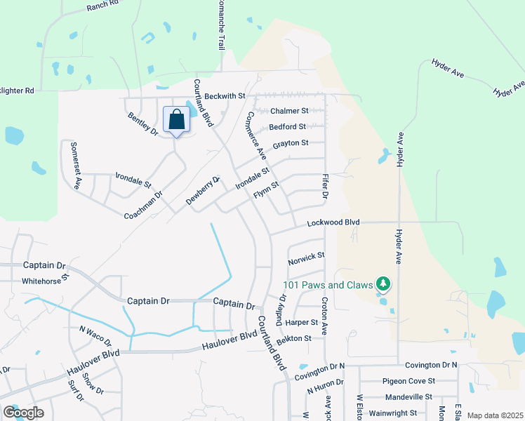 map of restaurants, bars, coffee shops, grocery stores, and more near 3285 Courtland Boulevard in Deltona
