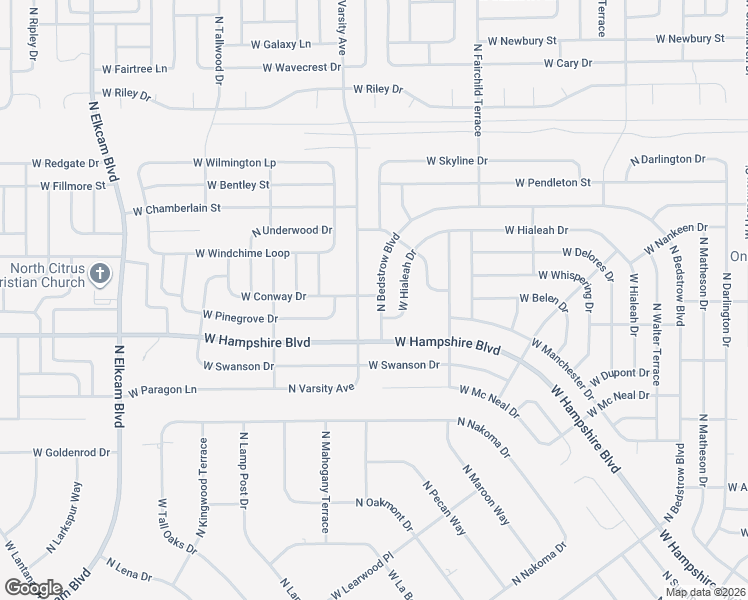 map of restaurants, bars, coffee shops, grocery stores, and more near 6685 North Bedstrow Boulevard in Citrus Springs