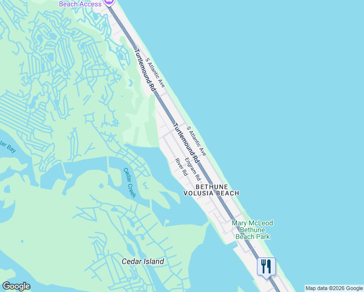 map of restaurants, bars, coffee shops, grocery stores, and more near 6329 Engram Road in New Smyrna Beach