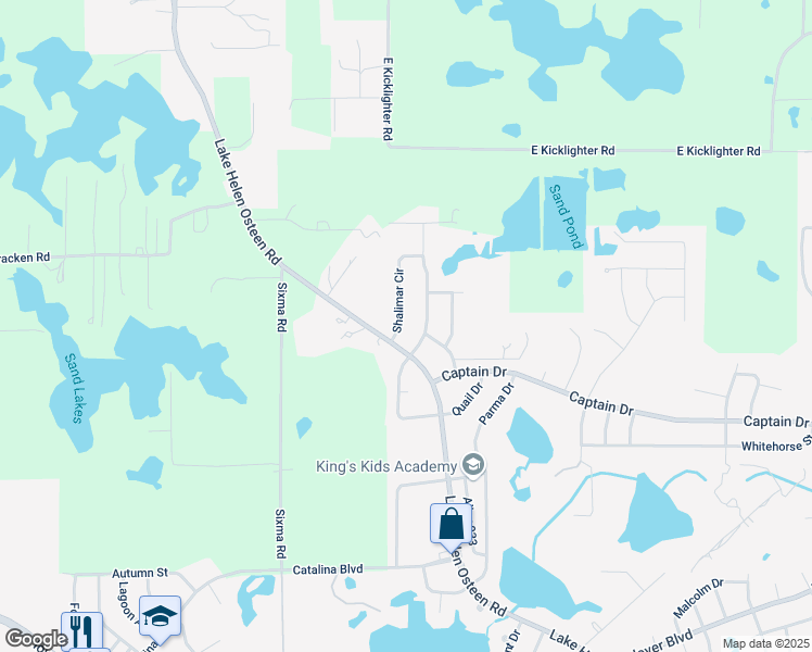 map of restaurants, bars, coffee shops, grocery stores, and more near 3305 Shalimar Circle in Deltona