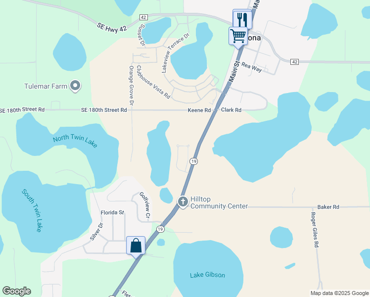 map of restaurants, bars, coffee shops, grocery stores, and more near 100 Fairway Circle in Umatilla