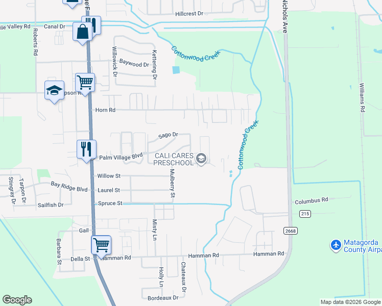 map of restaurants, bars, coffee shops, grocery stores, and more near 4505 Rattan Avenue in Bay City
