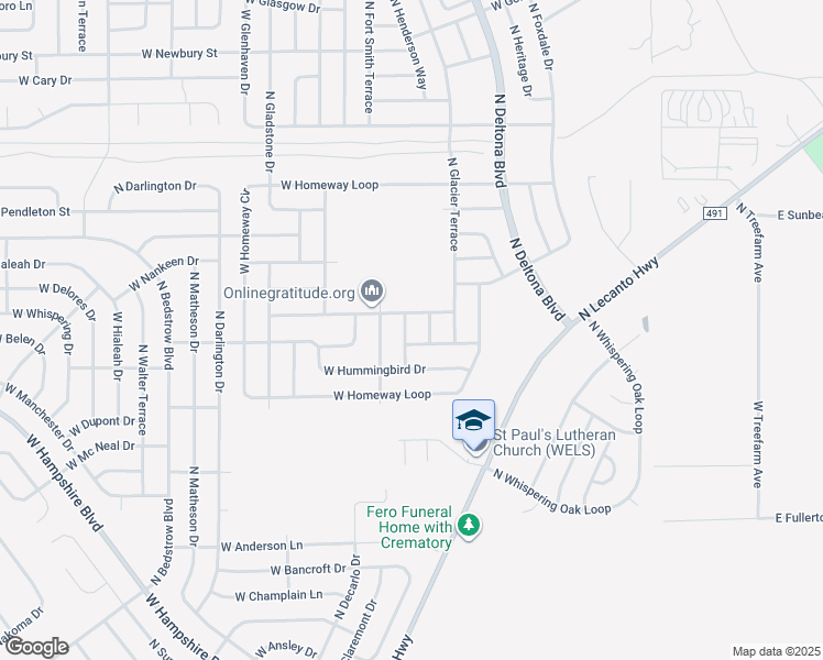 map of restaurants, bars, coffee shops, grocery stores, and more near 6445 North Kangaroo Terrace in Citrus Springs