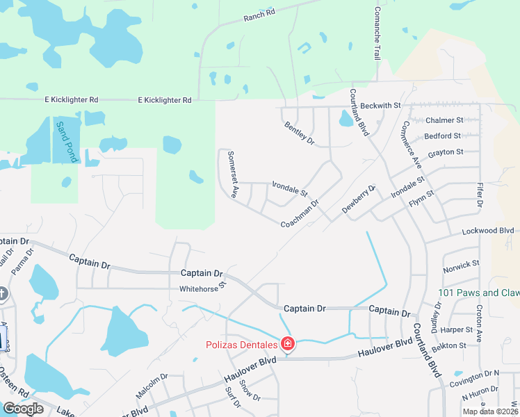 map of restaurants, bars, coffee shops, grocery stores, and more near 3300 Hazelwood Avenue in Deltona