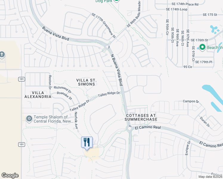 map of restaurants, bars, coffee shops, grocery stores, and more near 1808 Peachtree Avenue in The Villages