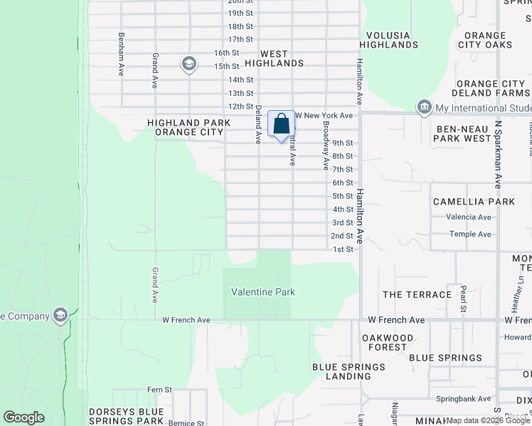 map of restaurants, bars, coffee shops, grocery stores, and more near 1390 4th Street in Orange City
