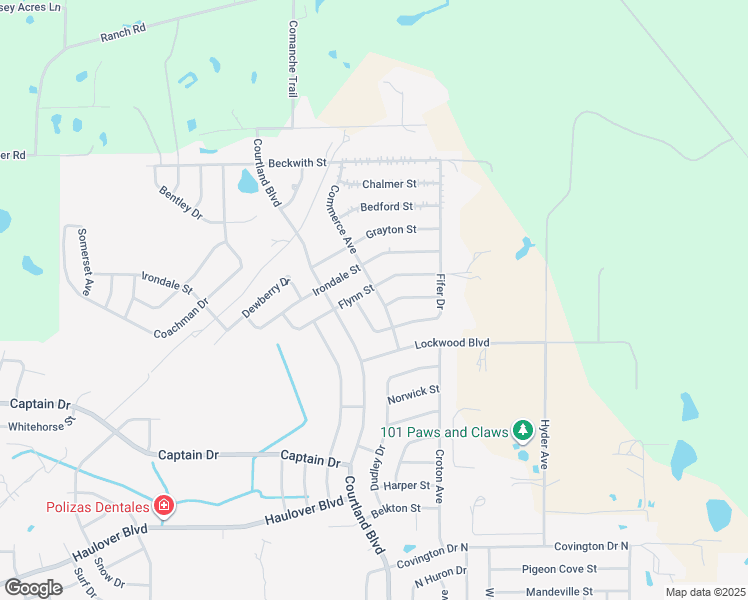 map of restaurants, bars, coffee shops, grocery stores, and more near 3330 Commerce Avenue in Deltona