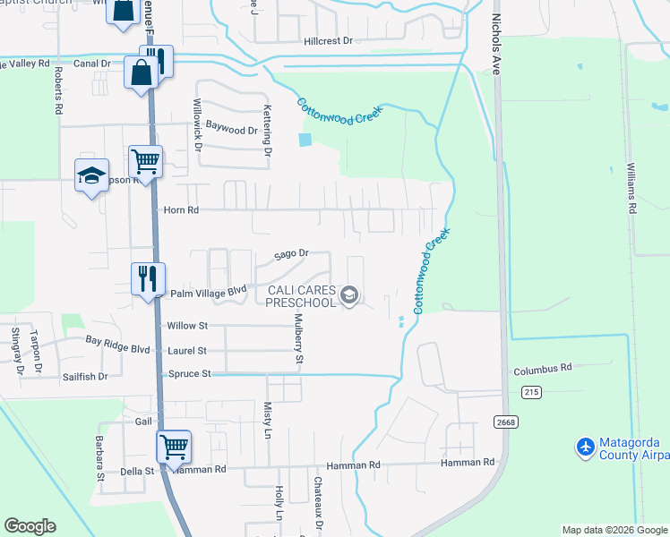 map of restaurants, bars, coffee shops, grocery stores, and more near 4501-4505 Rattan Avenue in Bay City