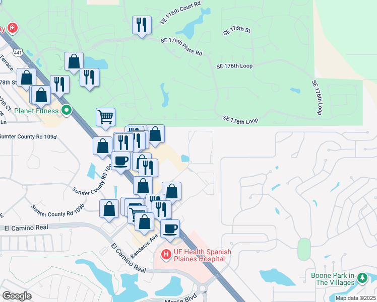 map of restaurants, bars, coffee shops, grocery stores, and more near 8744 Northeast 139th Avenue in Lady Lake
