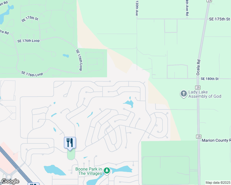 map of restaurants, bars, coffee shops, grocery stores, and more near 1862 West Schwartz Boulevard in Lady Lake