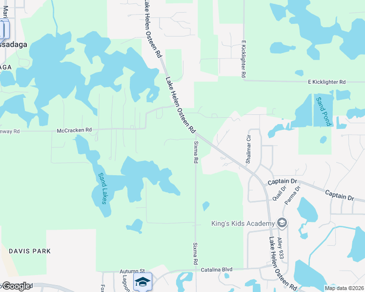 map of restaurants, bars, coffee shops, grocery stores, and more near 3180 Sixma Road in Deltona