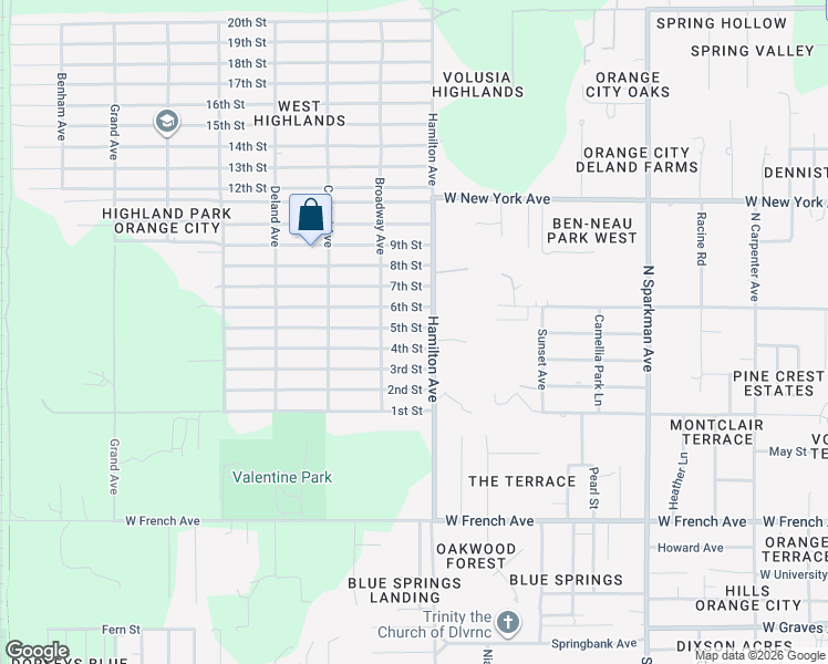 map of restaurants, bars, coffee shops, grocery stores, and more near 1155 5th Street in Orange City