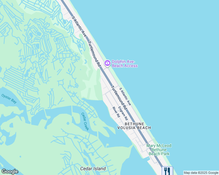 map of restaurants, bars, coffee shops, grocery stores, and more near 6273 Engram Road in New Smyrna Beach
